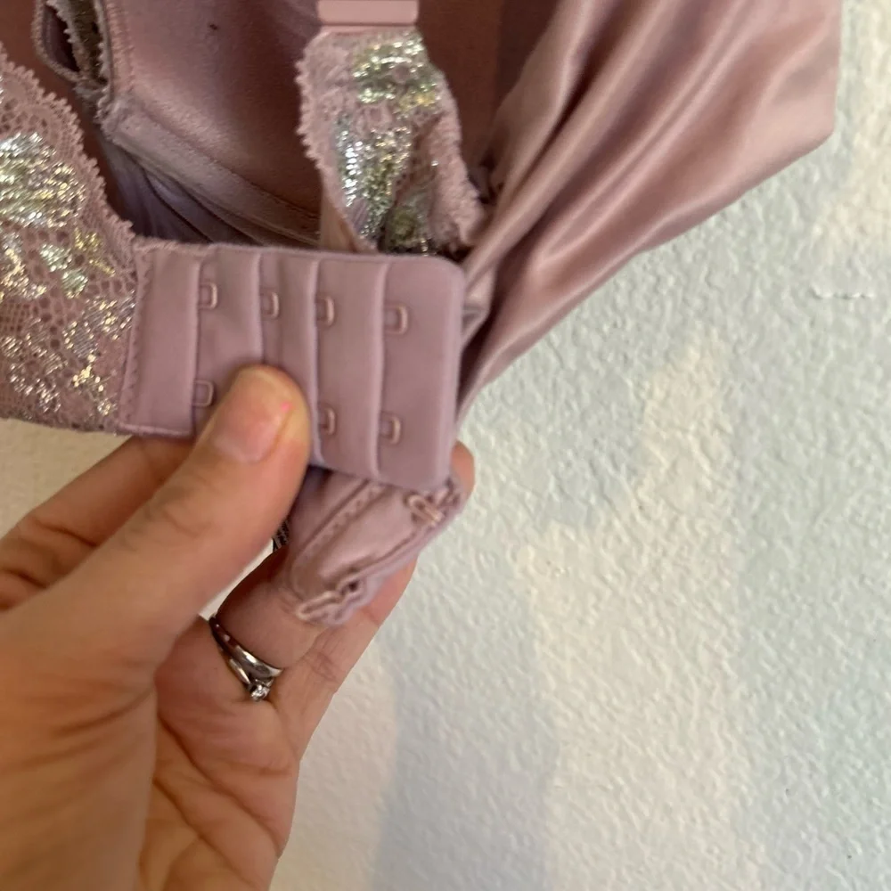 Victoria's Secret 34D mauve, pink and silver, wired padded push-up bra